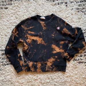 Champion Black and Bleach Crewneck Pullover